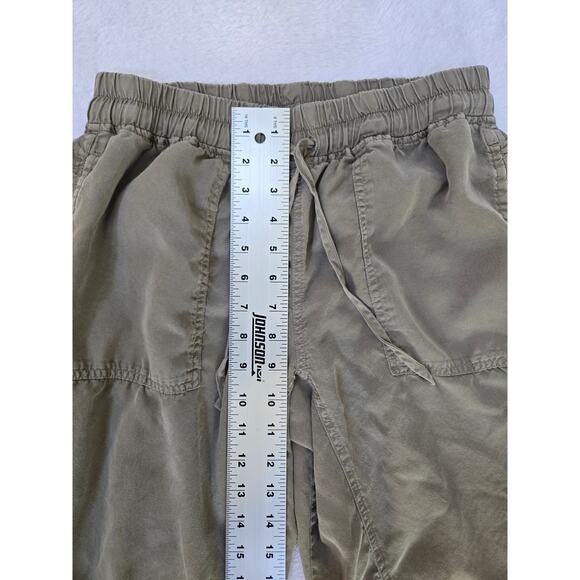 Love Tree Women's Olive Green Linen Joggers | Tapered Leg | Sz. Medium - Picture 5 of 8
